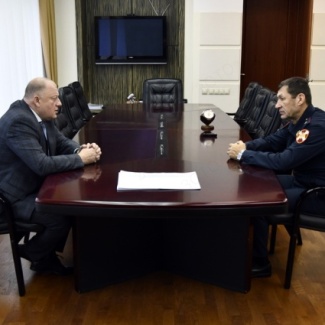 Сергей Голубев встретился с начальником регионального Управления Росгвардии Иваном Гричановым