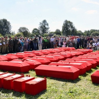 В Зубцовском районе прошла церемония перезахоронения советских солдат