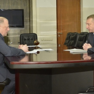 Состоялась рабочая встреча Сергея Голубева с  директором регионального филиала АО «Россельхозбанк» Андреем Ефимцевым