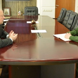 Состоялась рабочая встреча Сергея Голубева с  военным комиссаром Тверской области  Петром Ашхарумовым