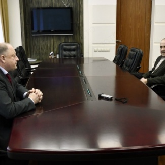 Сергей Голубев встретился с известным тверским журналистом, заслуженным работником культуры РФ Евгением Шиминым