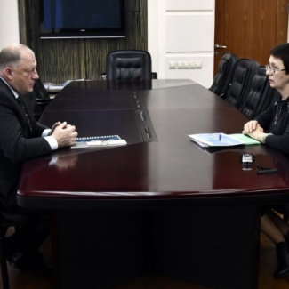 Состоялась рабочая встреча Сергея Голубева с управляющим Тверским региональным отделением Фонда социального страхования РФ Натальей Андреевой