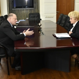 Состоялась рабочая встреча Сергея Голубева с Уполномоченным по правам человека в Тверской области Надеждой Егоровой