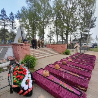 В Бельском муниципальном округе прошло перезахоронение останков красноармейцев, погибших в годы Великой Отечественной войны